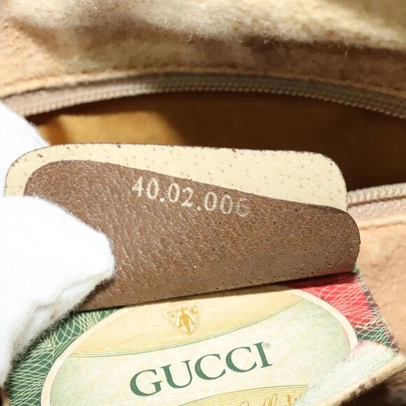 GUCCI GG Supreme Web Sherry Line Boston Bag PVC Beige Gold 40 02 006 Auth 141698 - Picture 13 of 15